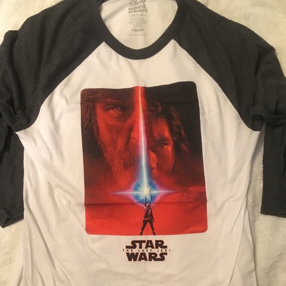 Star Wars The Last Jedi Movie Raglan T-Shirt - Picture 1 of 3